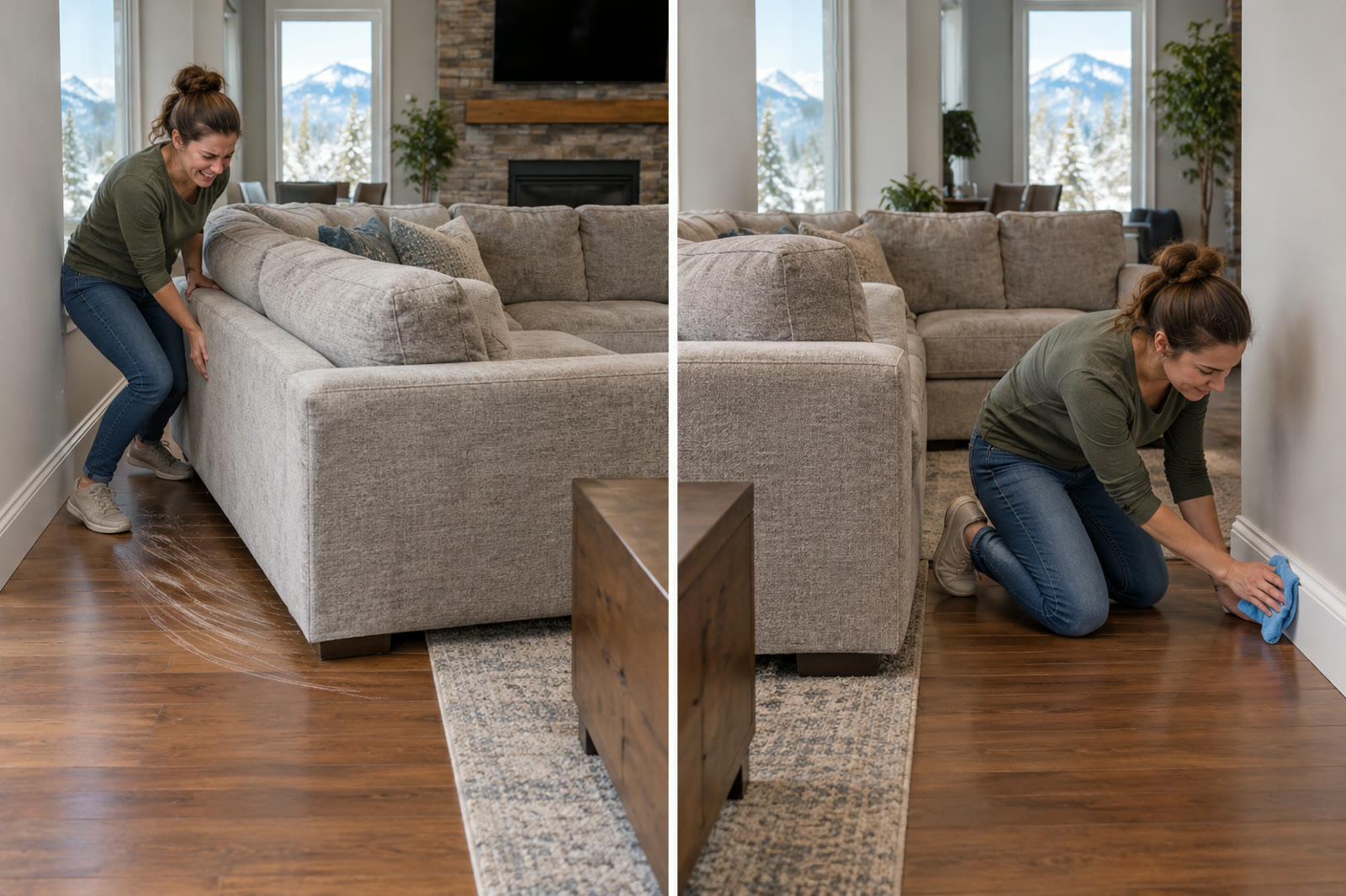 Beside heavy furniture moved versus reached
