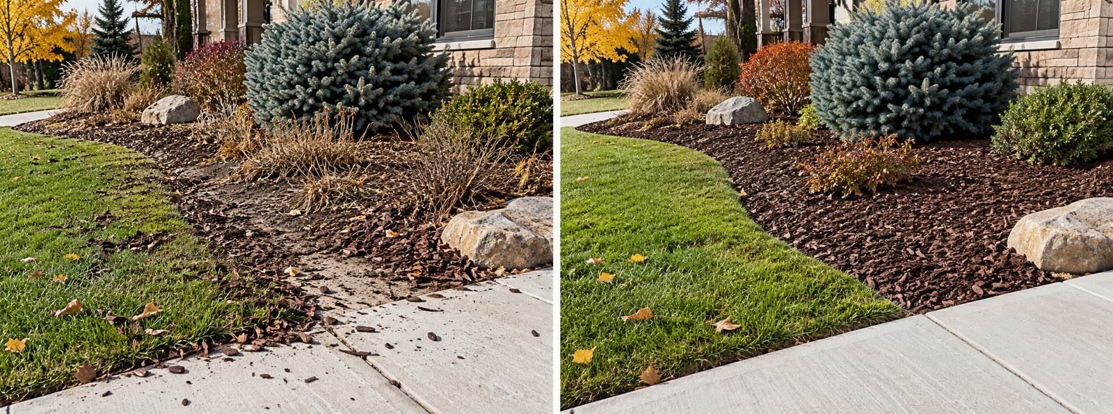 Good versus bad mulch raking