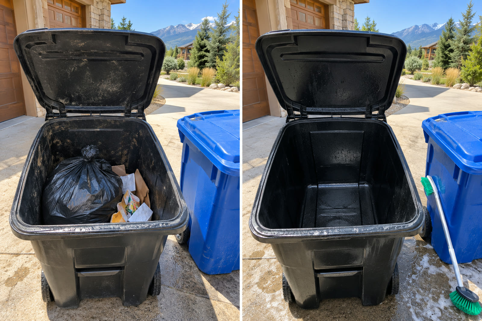 Bin inside before and after