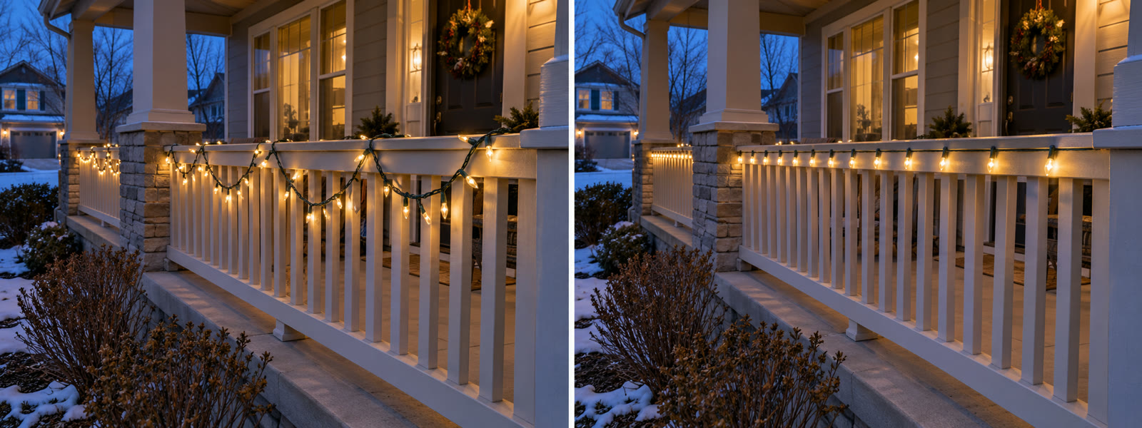 Sloppy vs straight porch light installation