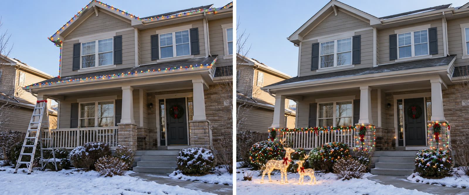 Unsafe and safe porch light installations