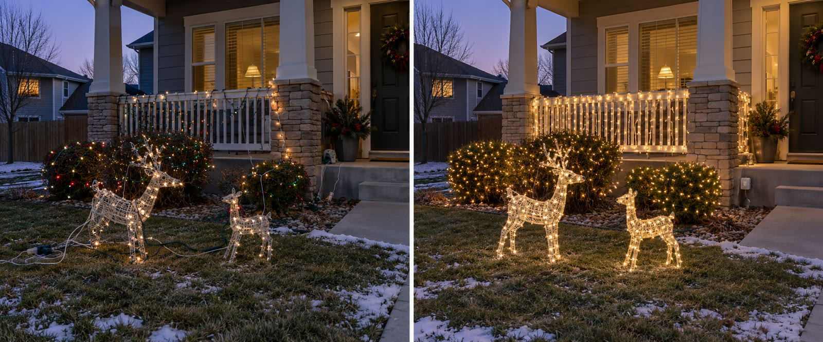 Holiday lights bad vs good