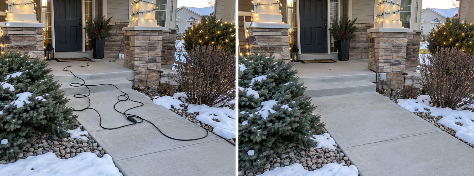 Holiday cord routing bad vs good