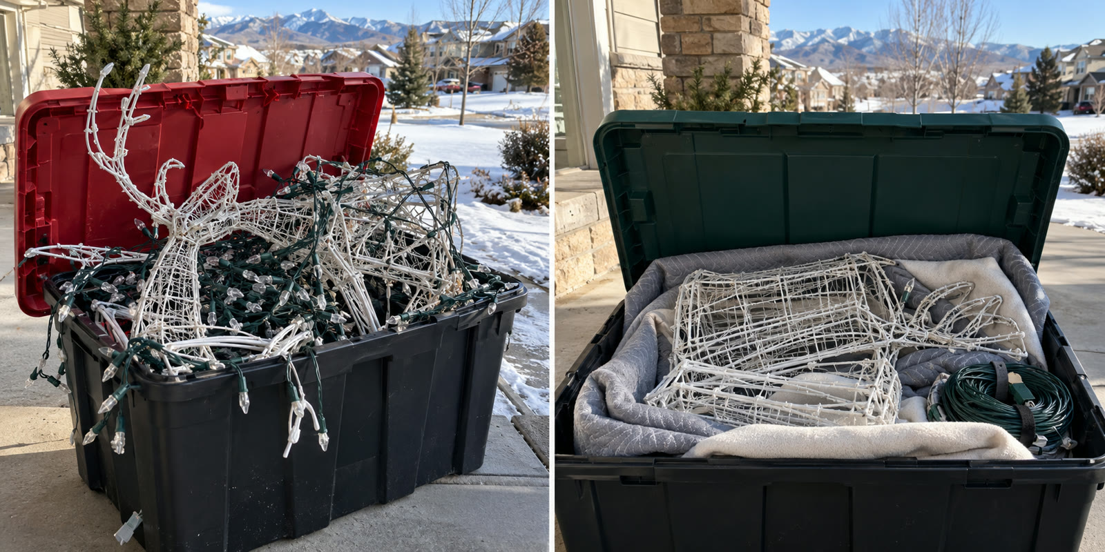 Reindeer crushed versus carefully packed