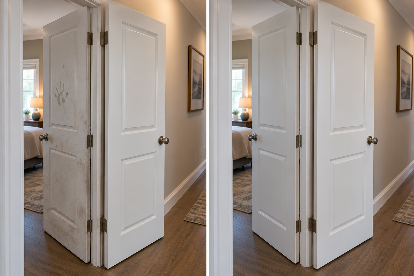 Door before and after