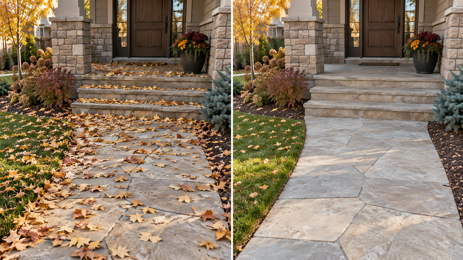 Leaf cleanup unfinished vs complete