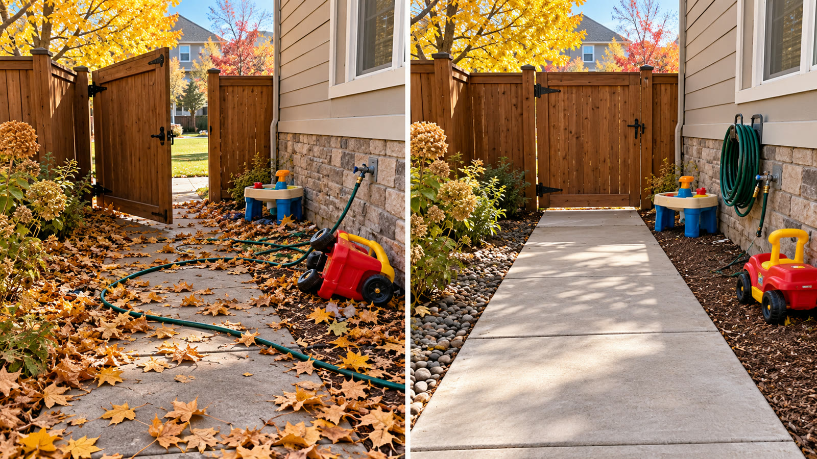 Leaf raking bad versus good