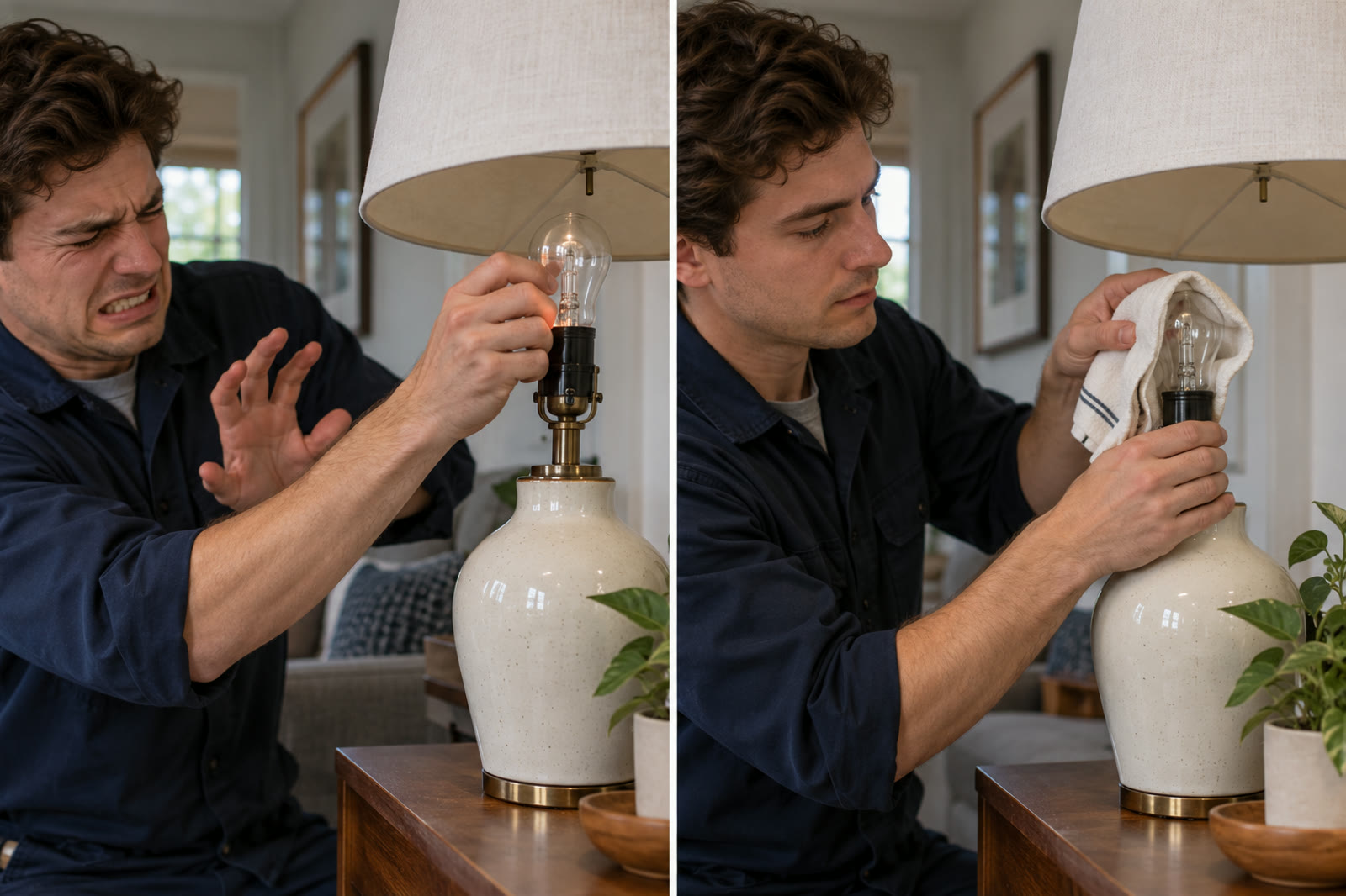 Bulb change unsafe versus safe