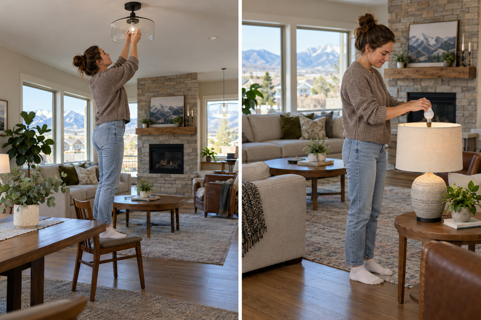 On a chair versus two step stool