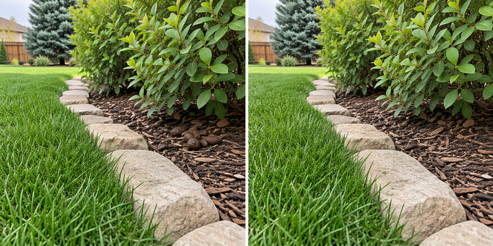 Lawn before and after