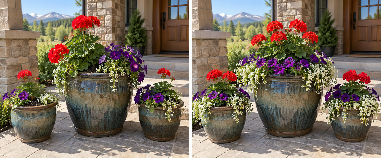 Arrangement before and after