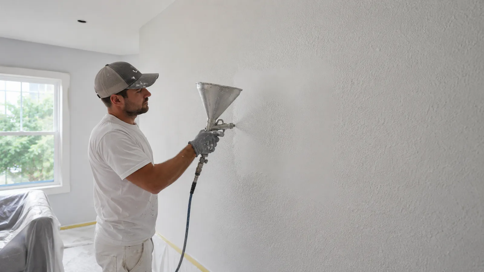 Wild Fox Drywall finisher matching a wall texture
